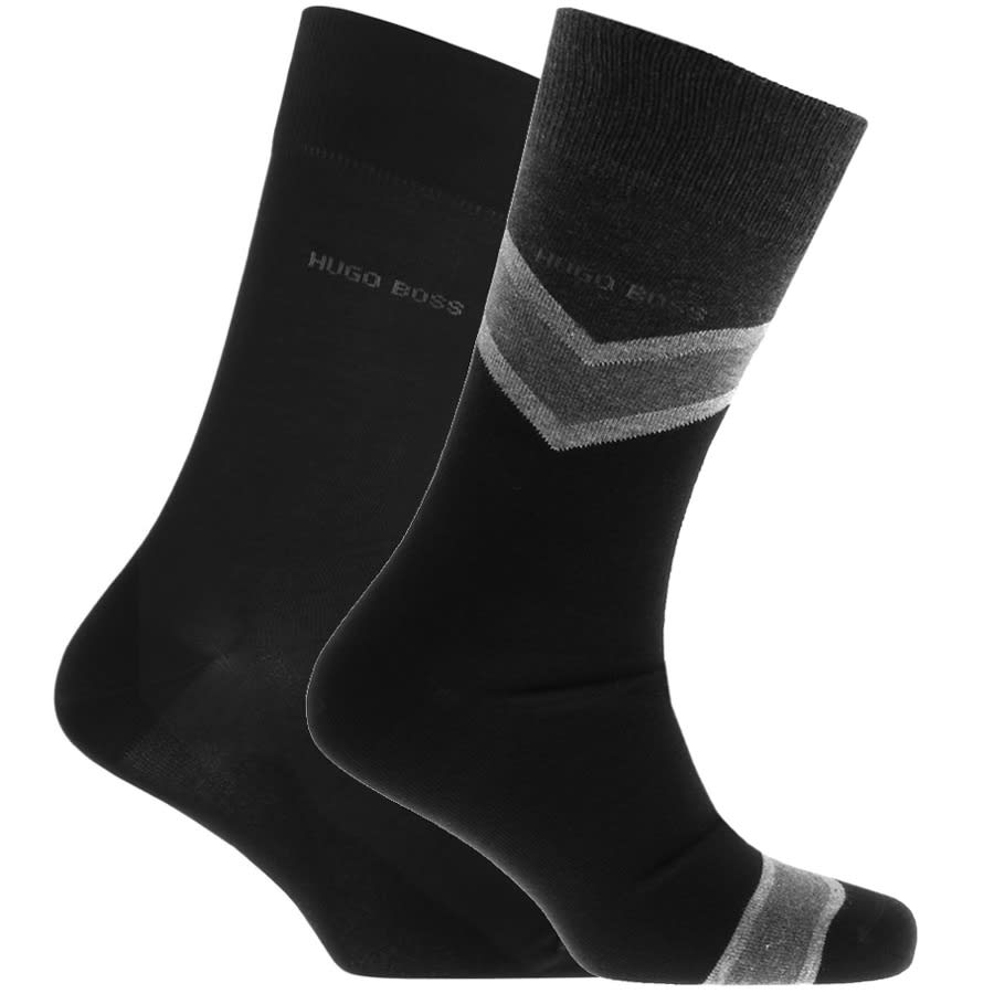Alternative Image for ProductBOSS 2 Pack Chevron Socks Black1
